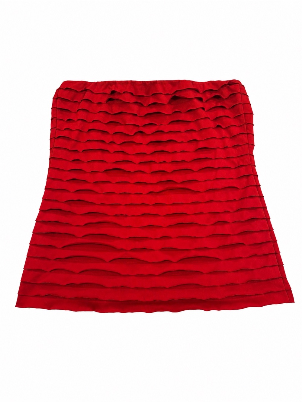Y2K Red Strapless Tube Top The Limited Tiered Ruffled Size M